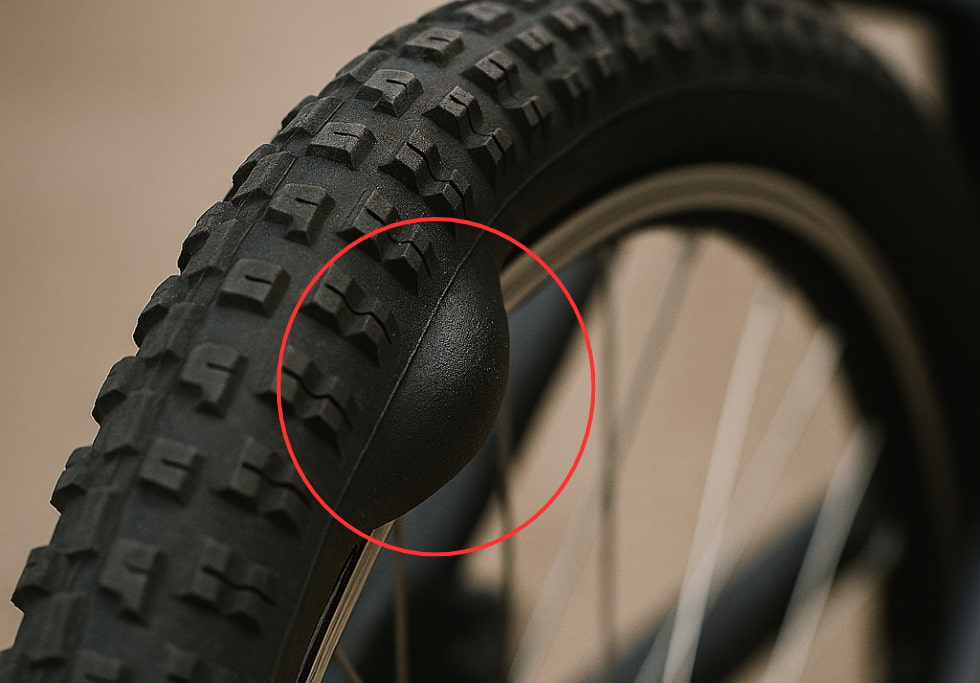 Hernie pneu vélo